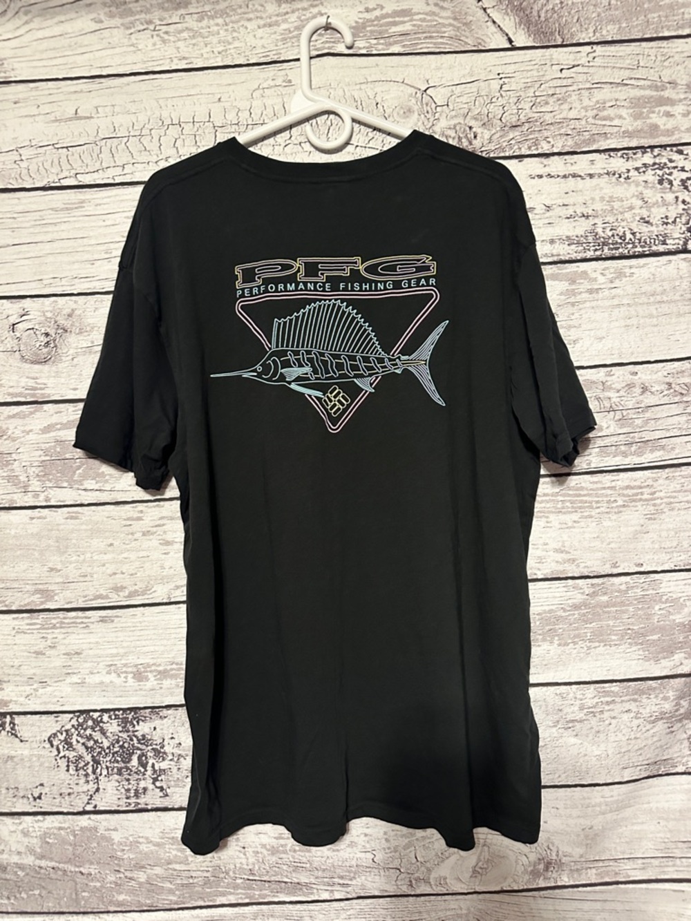Columbia PFG XXL Black Fishing Shirt Sailfish Graphic Tee